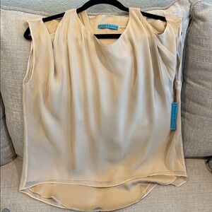 Alice + Olivia Beige Sleeveless Blouse
